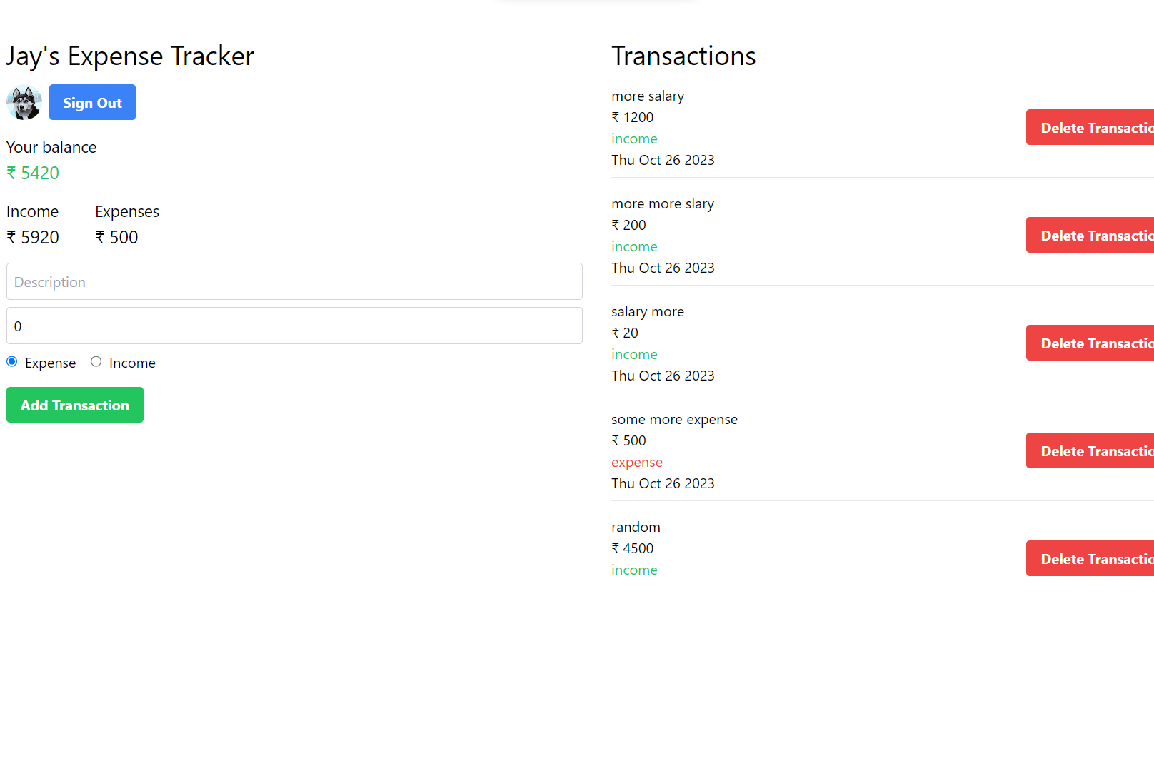 Expense Tracker